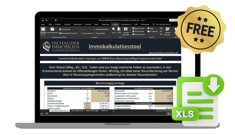 Excel Immobilienrechner, Immobilien Rendite Rechner